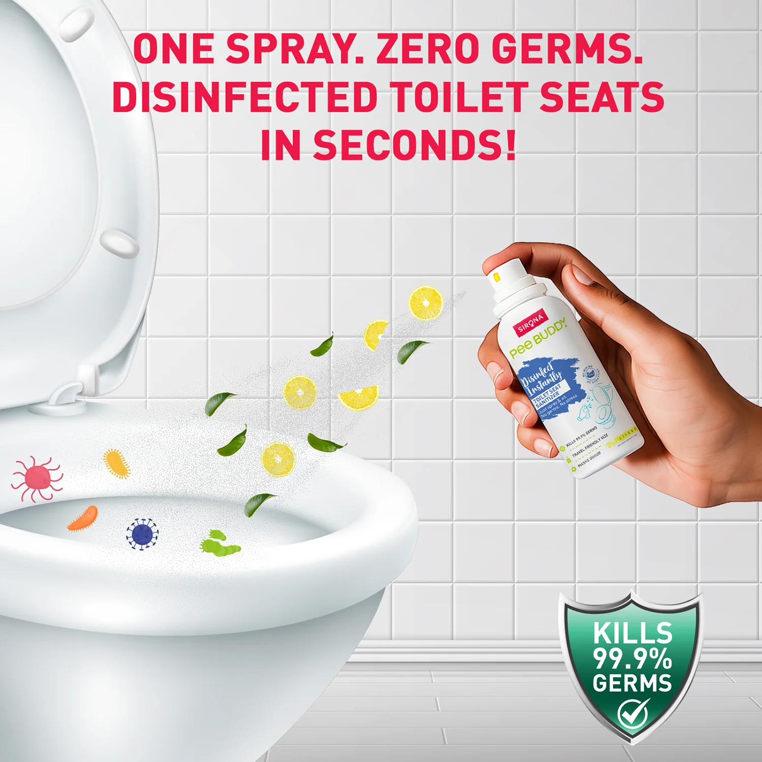 PeeBuddy Toilet Seat Sanitizer (Pack of 3) - 30 ml - Image 4