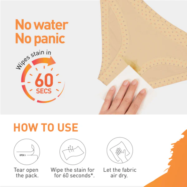 Period Stain Remover Wipes - Pack of 10 - Image 4