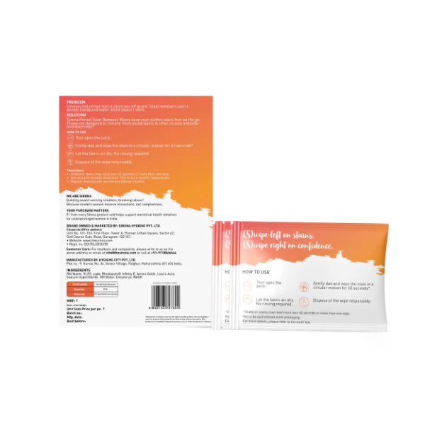 Period Stain Remover Wipes - Pack of 10 - Image 8