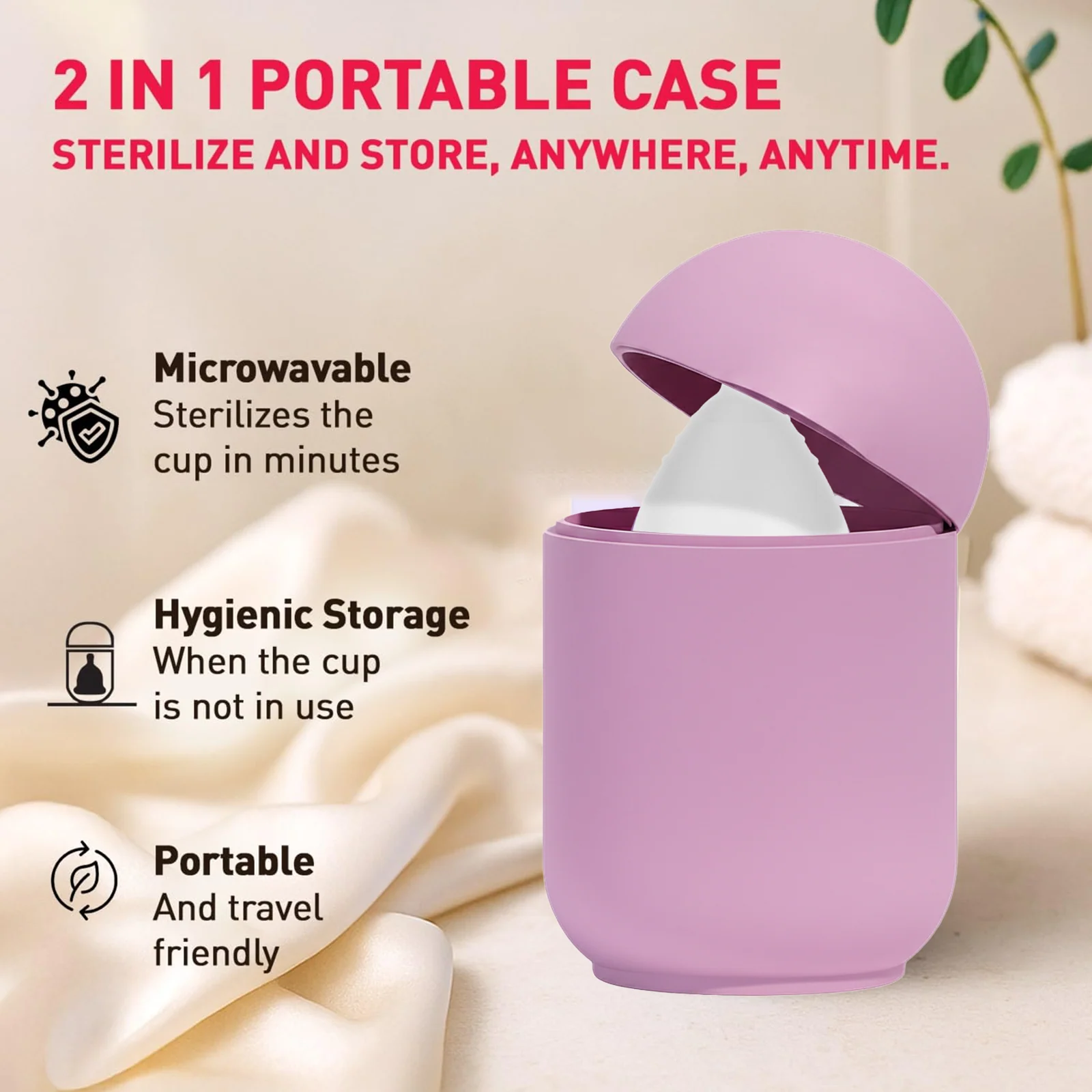 Menstrual Cup with Microwaveable Sterilizer - Image 4