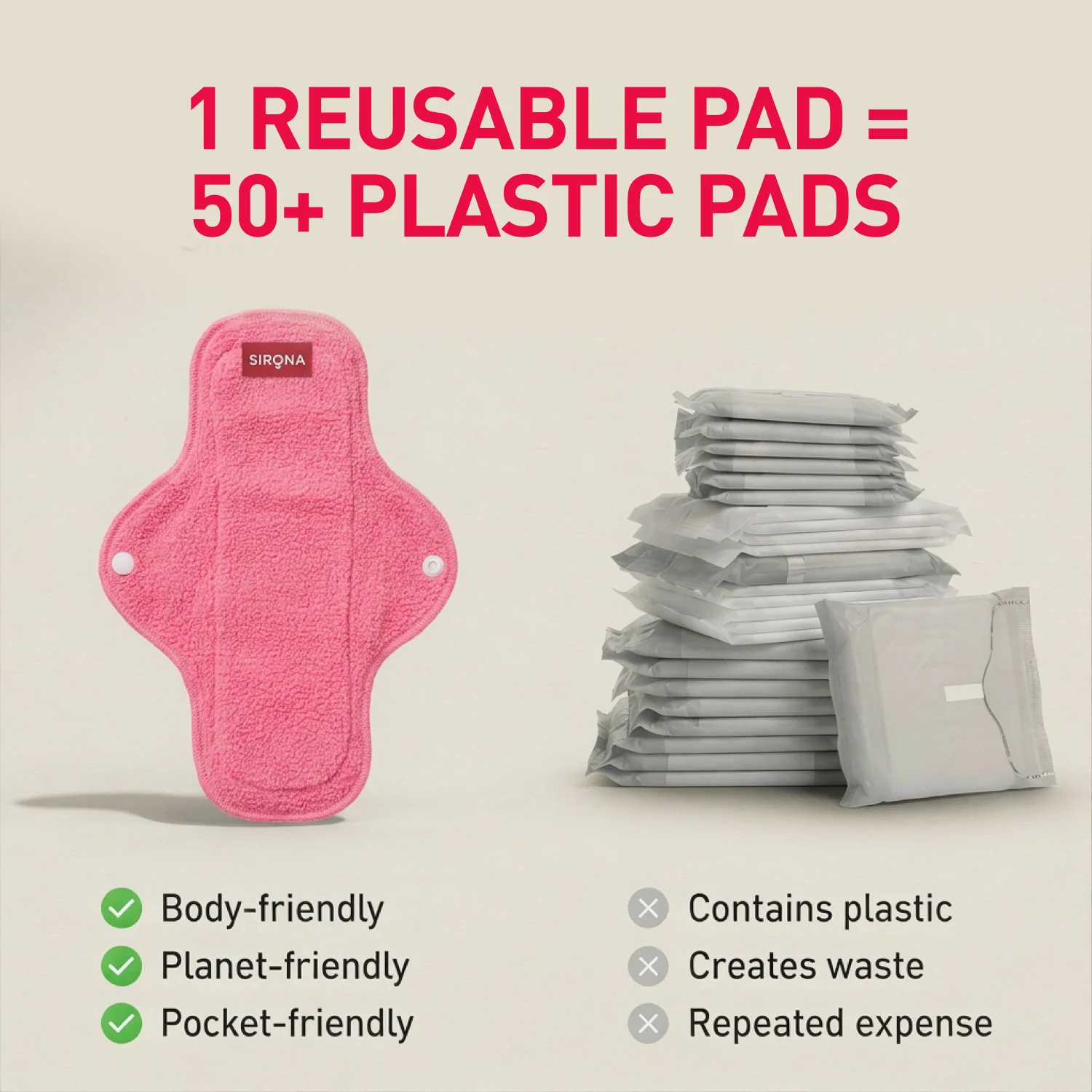 Reusable Sanitary Pads (1 Pack of 4 Pads) - Image 7